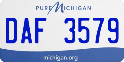 MI license plate DAF3579