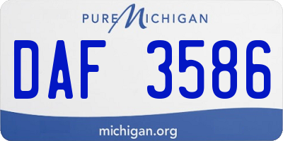 MI license plate DAF3586