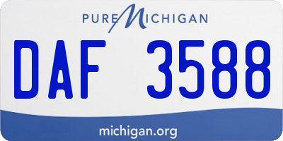 MI license plate DAF3588