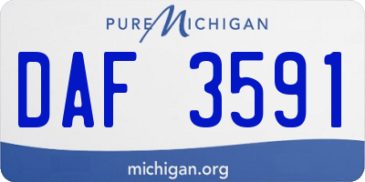 MI license plate DAF3591