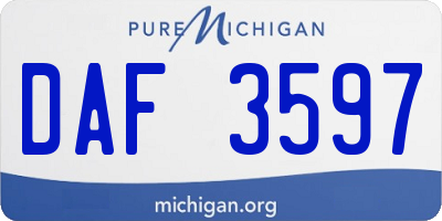 MI license plate DAF3597