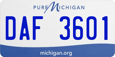 MI license plate DAF3601