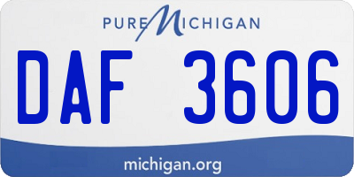 MI license plate DAF3606