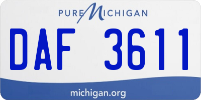 MI license plate DAF3611