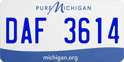 MI license plate DAF3614
