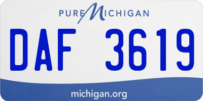 MI license plate DAF3619