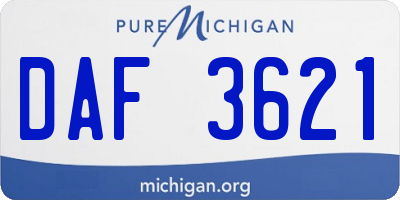 MI license plate DAF3621
