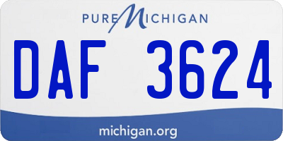 MI license plate DAF3624