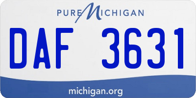 MI license plate DAF3631