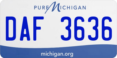 MI license plate DAF3636
