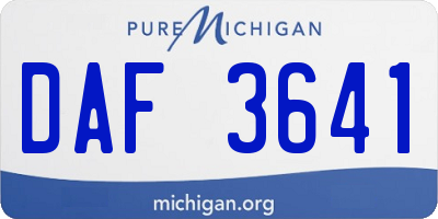 MI license plate DAF3641