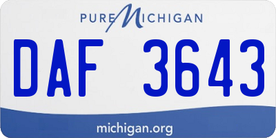 MI license plate DAF3643