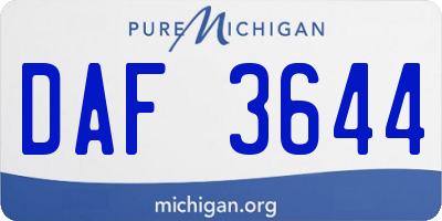 MI license plate DAF3644