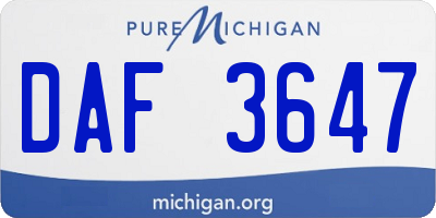 MI license plate DAF3647