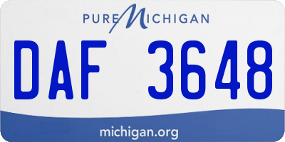 MI license plate DAF3648