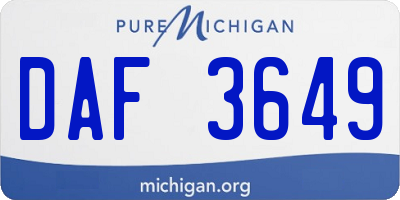 MI license plate DAF3649