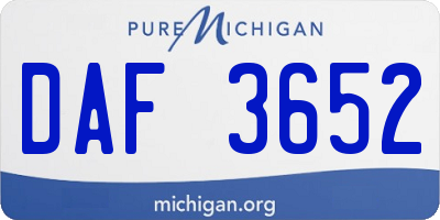 MI license plate DAF3652