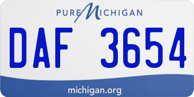 MI license plate DAF3654