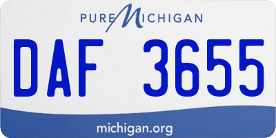 MI license plate DAF3655