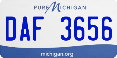 MI license plate DAF3656