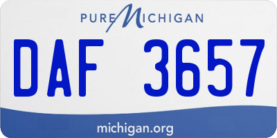 MI license plate DAF3657