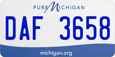 MI license plate DAF3658