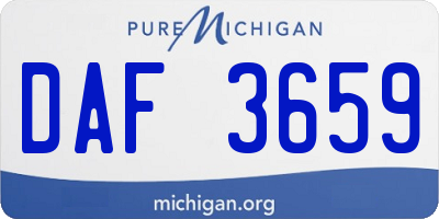MI license plate DAF3659