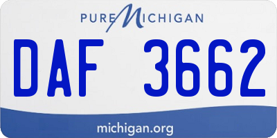 MI license plate DAF3662