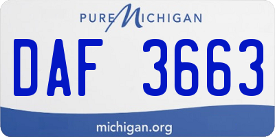 MI license plate DAF3663