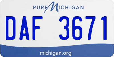 MI license plate DAF3671