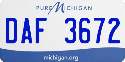 MI license plate DAF3672