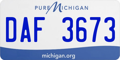 MI license plate DAF3673