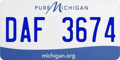 MI license plate DAF3674