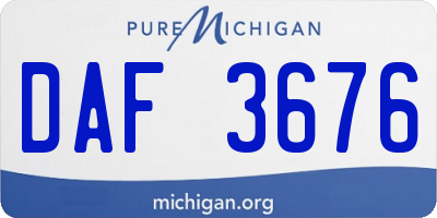 MI license plate DAF3676