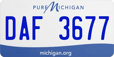 MI license plate DAF3677