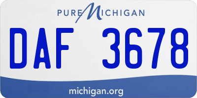 MI license plate DAF3678