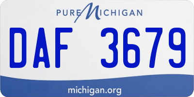 MI license plate DAF3679