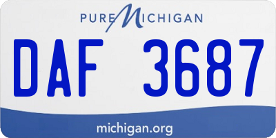 MI license plate DAF3687