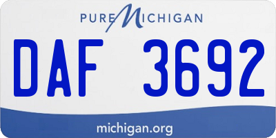 MI license plate DAF3692
