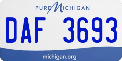 MI license plate DAF3693