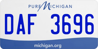 MI license plate DAF3696