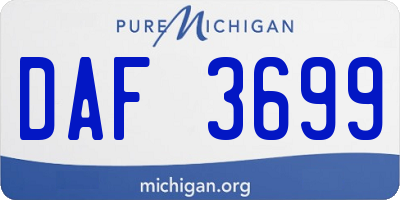 MI license plate DAF3699