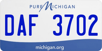 MI license plate DAF3702