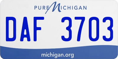 MI license plate DAF3703