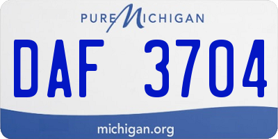 MI license plate DAF3704