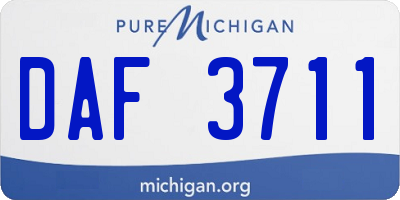 MI license plate DAF3711