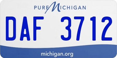 MI license plate DAF3712