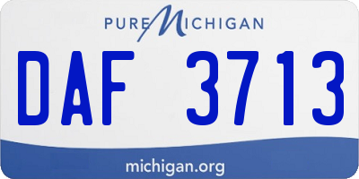 MI license plate DAF3713