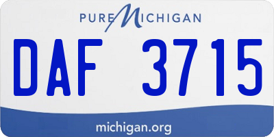 MI license plate DAF3715