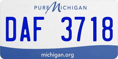 MI license plate DAF3718